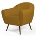 Kit 02 Poltronas Decorativas Nina Pés Palito Madeira B-279 Veludo Mostarda - Domi