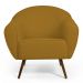 Kit 02 Poltronas Decorativas Nina Pés Palito Madeira B-279 Veludo Mostarda - Domi