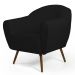 Kit 02 Poltronas Decorativas Nina Pés Palito Madeira B-300 Veludo Preto - Domi