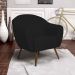Kit 02 Poltronas Decorativas Nina Pés Palito Madeira B-300 Veludo Preto - Domi