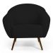 Kit 02 Poltronas Decorativas Nina Pés Palito Madeira B-300 Veludo Preto - Domi