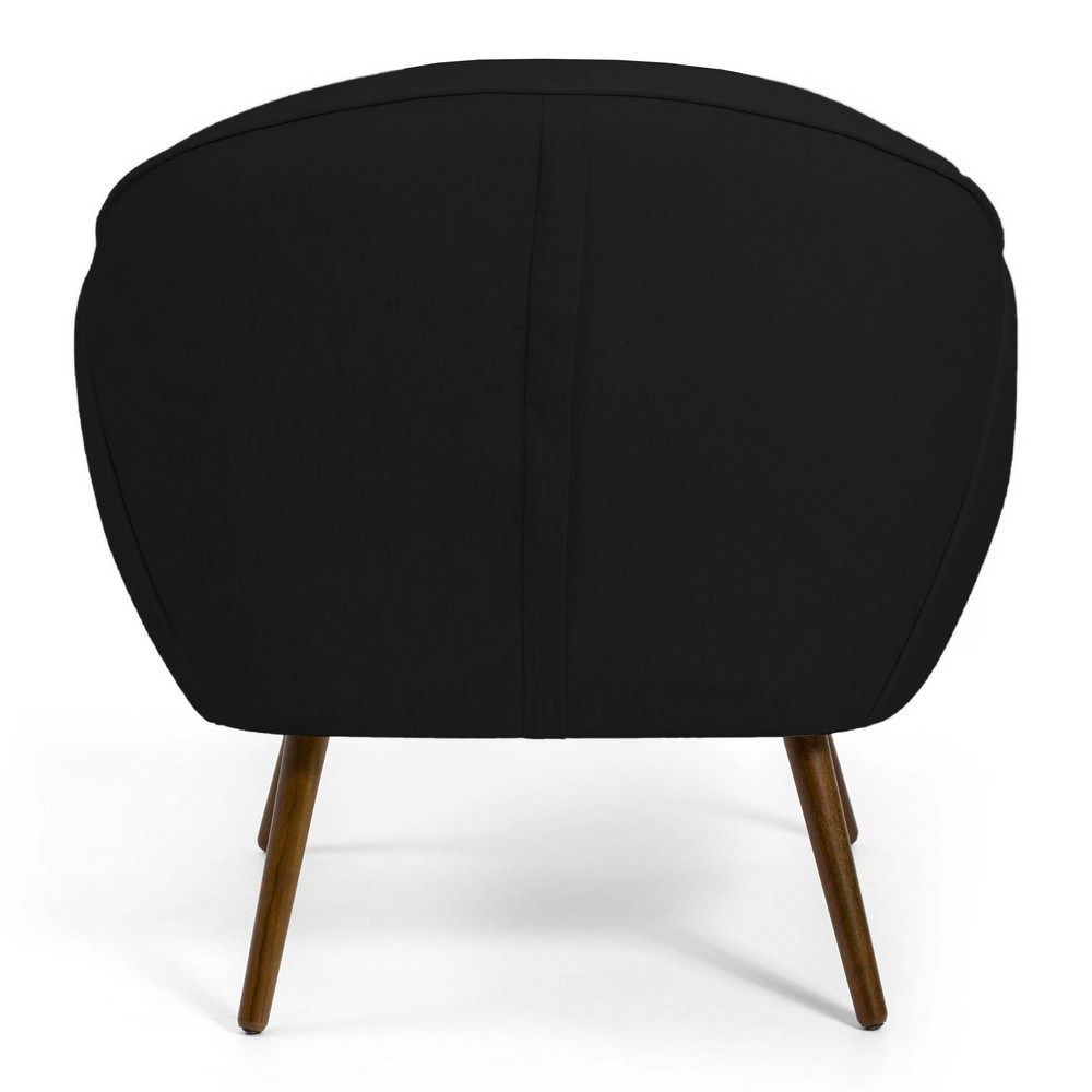 Kit 02 Poltronas Decorativas Nina Pés Palito Madeira B-300 Veludo Preto - Domi