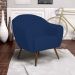 Kit 02 Poltronas Decorativas Nina Pés Palito Madeira B-304 Veludo Azul Marinho - Domi