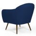 Kit 02 Poltronas Decorativas Nina Pés Palito Madeira B-304 Veludo Azul Marinho - Domi