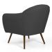 Kit 02 Poltronas Decorativas Nina Pés Palito Madeira C-416 Linho Cinza Escuro - Domi