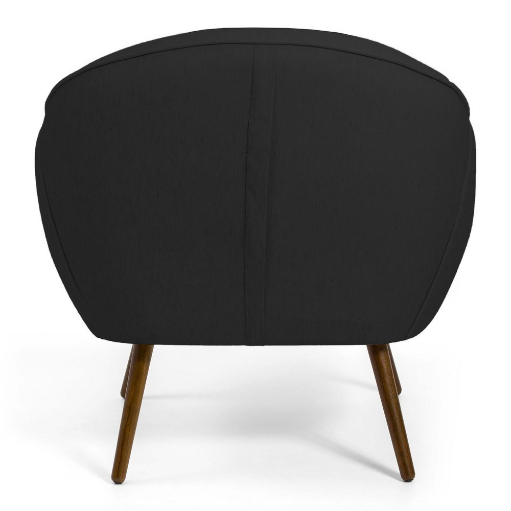 Kit 02 Poltronas Decorativas Nina Pés Palito Madeira C-465 Linho Chumbo - Domi