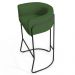 Kit 2 Banquetas Decorativas Base Aço Preto Betina A-89 Corano Verde - Domi