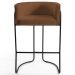 Kit 2 Banquetas Decorativas Base Aço Preto Betina B-262 Veludo Telha - Domi