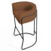 Kit 2 Banquetas Decorativas Base Aço Preto Betina B-262 Veludo Telha - Domi