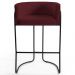 Kit 2 Banquetas Decorativas Base Aço Preto Betina B-278 Veludo Marsala - Domi