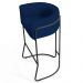 Kit 2 Banquetas Decorativas Base Aço Preto Betina B-304 Veludo Azul Marinho - Domi