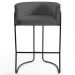Kit 2 Banquetas Decorativas Base Aço Preto Betina C-03 Corano Cinza - Domi