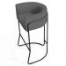 Kit 2 Banquetas Decorativas Base Aço Preto Betina C-03 Corano Cinza - Domi