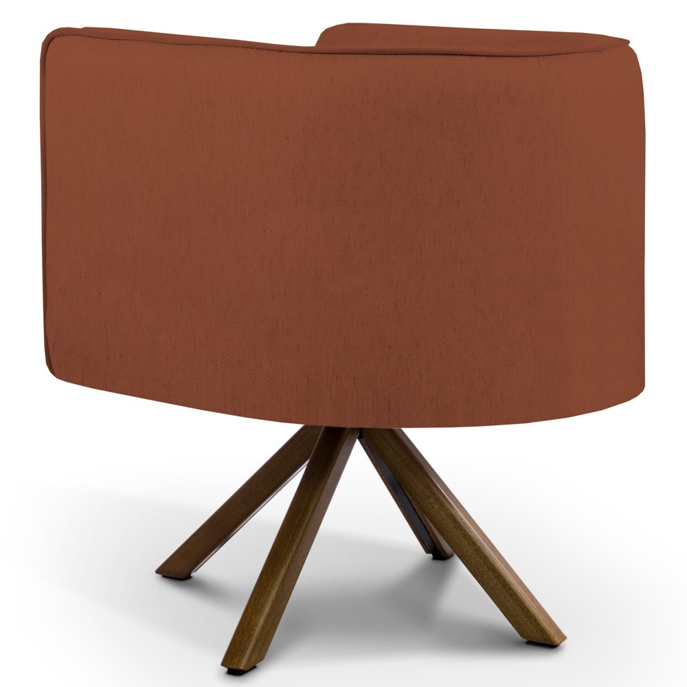 Kit 2 Poltronas Base Giromad Betina B-355 Linho Laranja - Domi