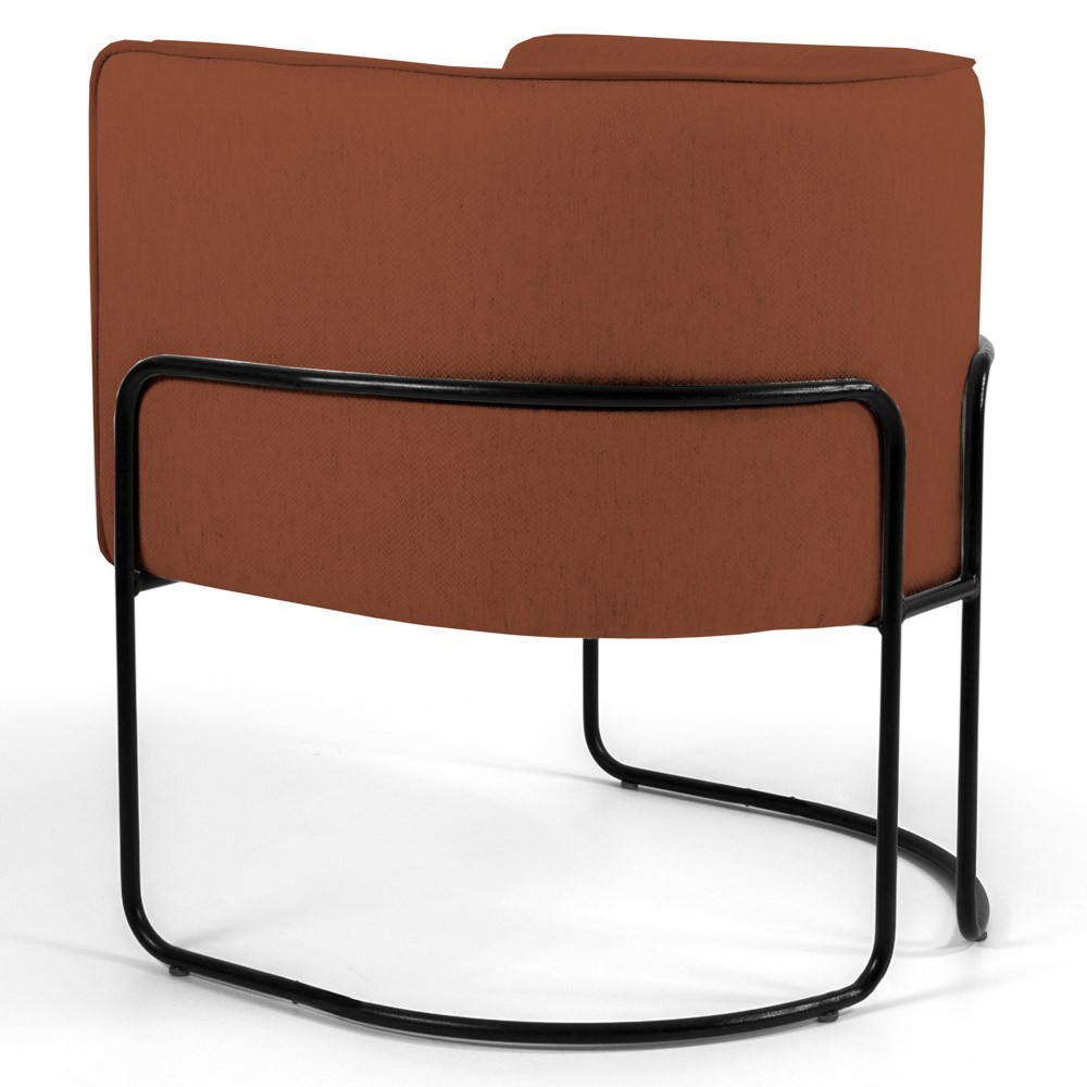 Kit 2 Poltronas Decorativas Base Aço Betina B-355 Linho Laranja - Domi