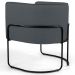 Kit 2 Poltronas Decorativas Base Aço Betina C-03 Sintético Cinza - Domi