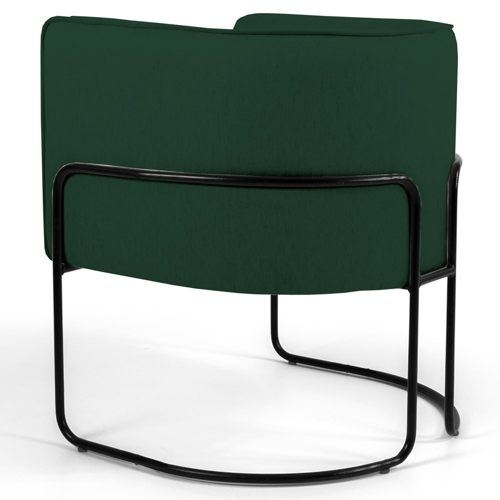 Kit 2 Poltronas Decorativas Base Aço Betina C-117 Linho Verde Musgo - Domi