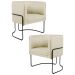 Kit 2 Poltronas Decorativas Base Aço Betina C-129 Linho Bege - Domi