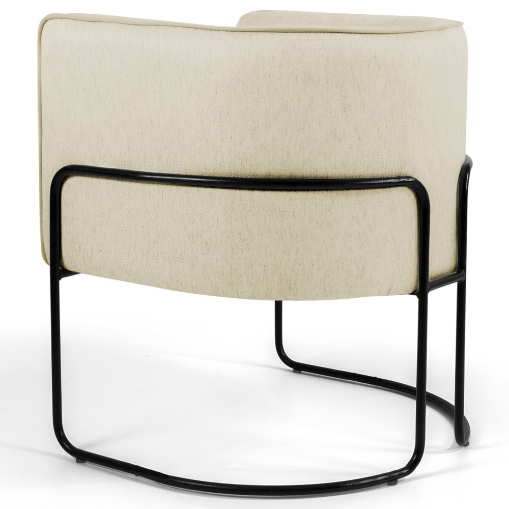 Kit 2 Poltronas Decorativas Base Aço Betina C-129 Linho Bege - Domi