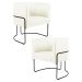 Kit 2 Poltronas Decorativas Base Aço Betina C-26 Sintético Bege - Domi