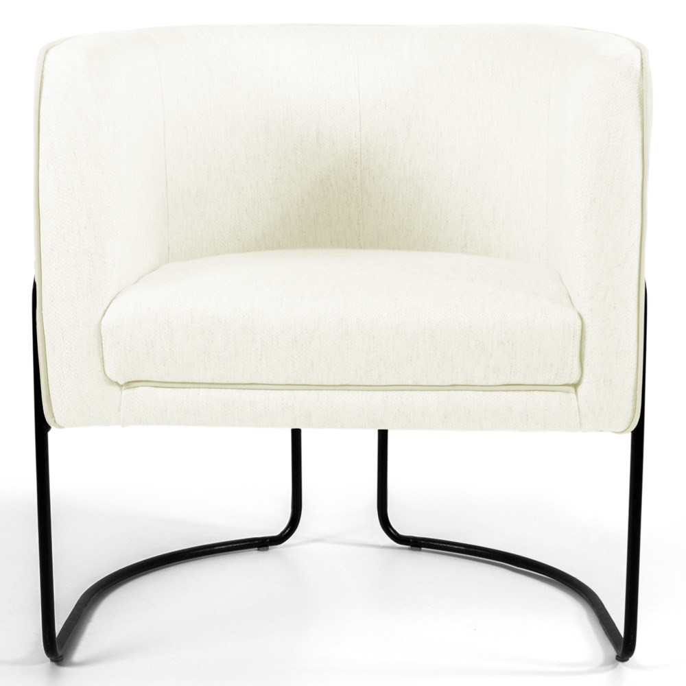 Kit 2 Poltronas Decorativas Base Aço Betina C-26 Sintético Bege - Domi