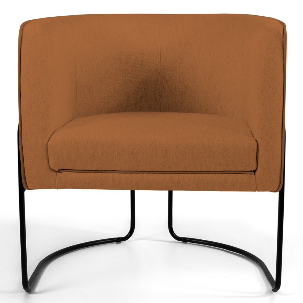Kit 2 Poltronas Decorativas Base Aço Betina C-262 Veludo Telha - Domi