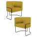 Kit 2 Poltronas Decorativas Base Aço Betina C-279 Veludo Mostarda - Domi
