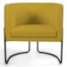 Kit 2 Poltronas Decorativas Base Aço Betina C-279 Veludo Mostarda - Domi