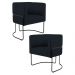 Kit 2 Poltronas Decorativas Base Aço Betina C-300 Veludo Preto - Domi
