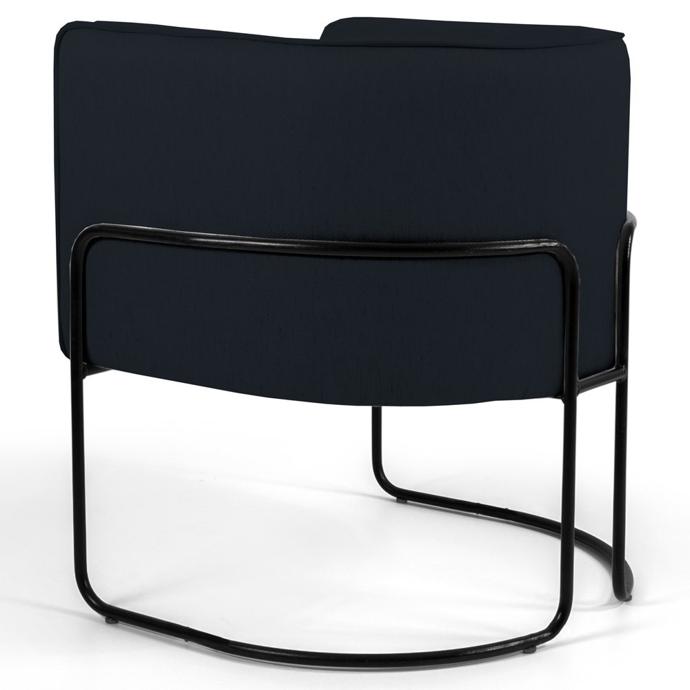 Kit 2 Poltronas Decorativas Base Aço Betina C-300 Veludo Preto - Domi