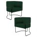 Kit 2 Poltronas Decorativas Base Aço Betina C-303 Veludo Verde Musgo - Domi