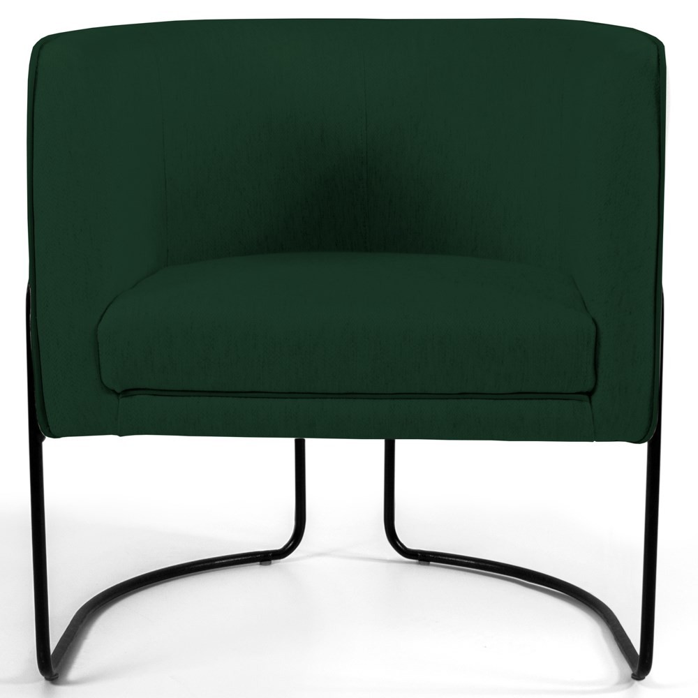 Kit 2 Poltronas Decorativas Base Aço Betina C-303 Veludo Verde Musgo - Domi