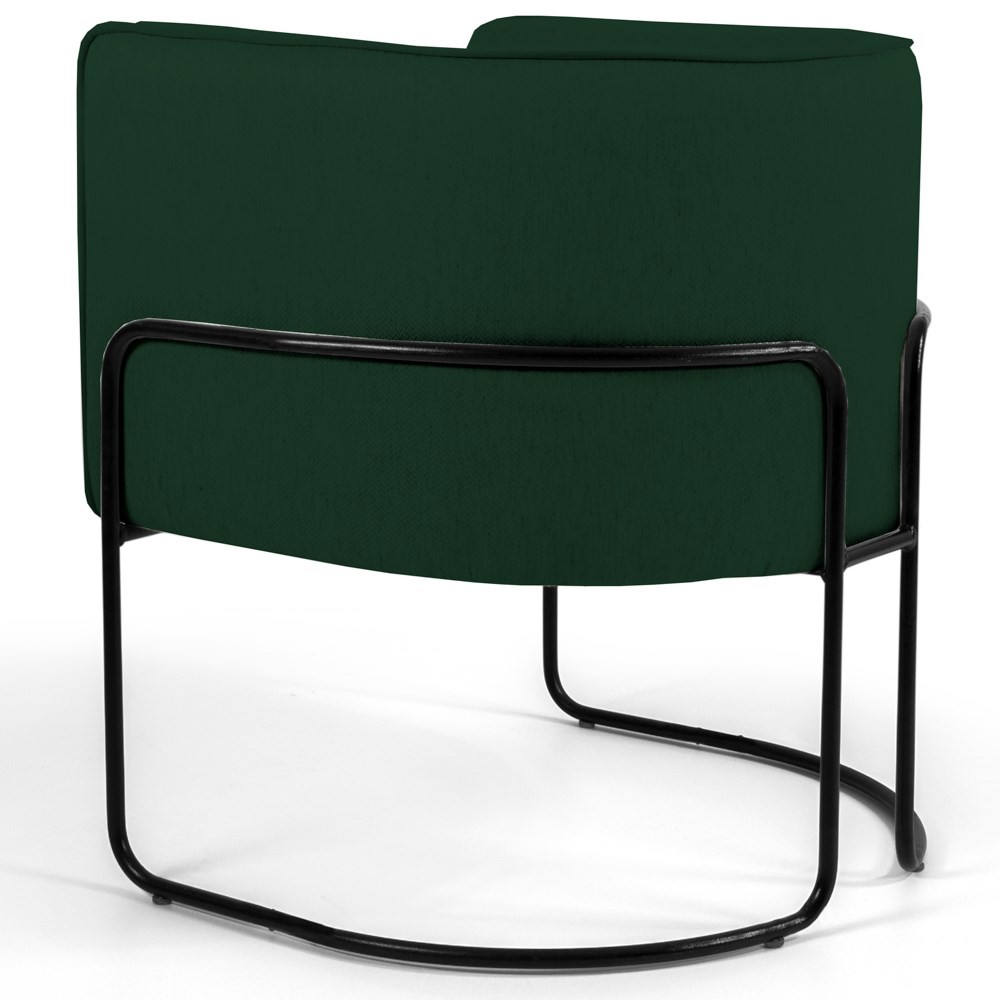 Kit 2 Poltronas Decorativas Base Aço Betina C-303 Veludo Verde Musgo - Domi