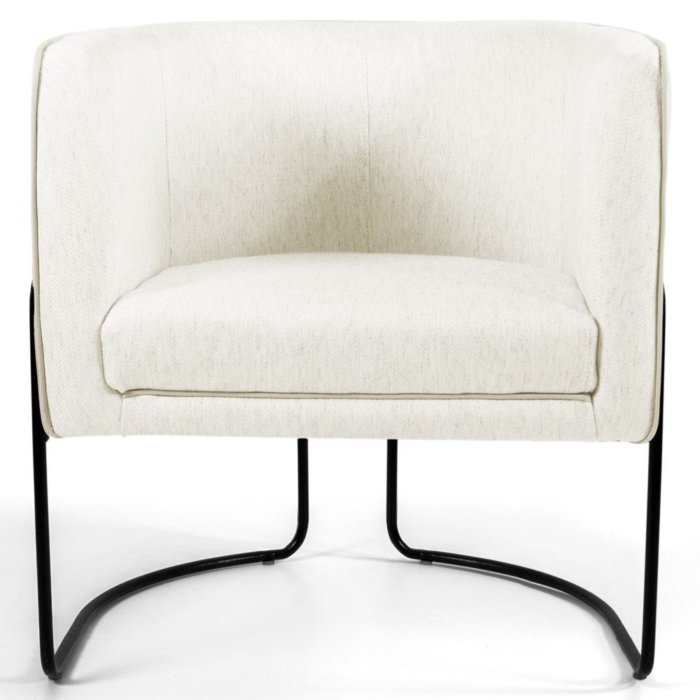 Kit 2 Poltronas Decorativas Base Aço Betina C-309 Veludo Bege - Domi