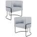 Kit 2 Poltronas Decorativas Base Aço Betina C-315 Linho Cinza - Domi