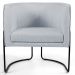 Kit 2 Poltronas Decorativas Base Aço Betina C-315 Linho Cinza - Domi