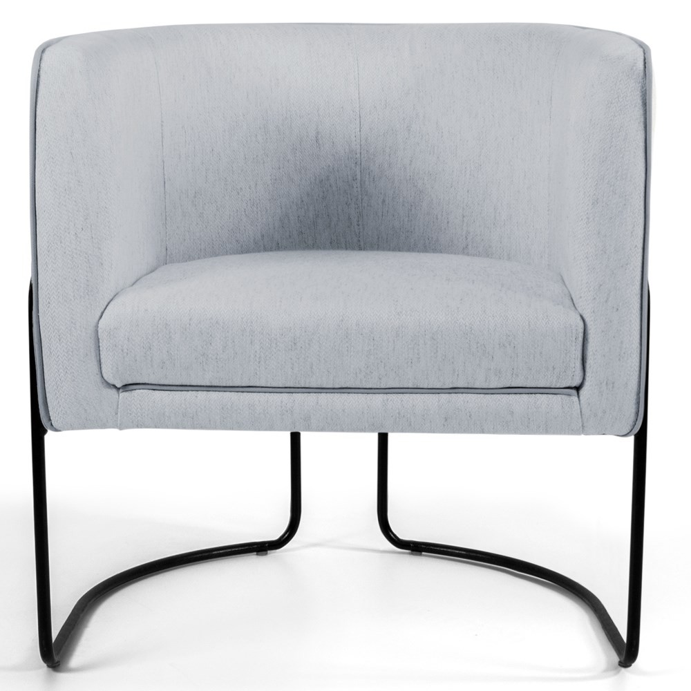 Kit 2 Poltronas Decorativas Base Aço Betina C-315 Linho Cinza - Domi
