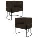 Kit 2 Poltronas Decorativas Base Aço Betina C-34 Sintético Marrom - Domi