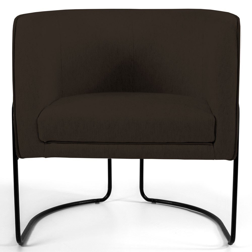 Kit 2 Poltronas Decorativas Base Aço Betina C-34 Sintético Marrom - Domi