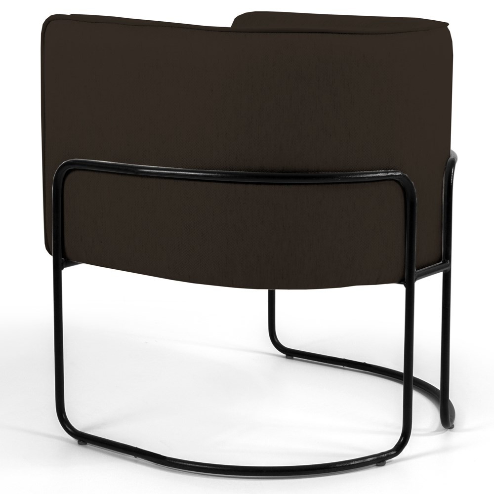 Kit 2 Poltronas Decorativas Base Aço Betina C-34 Sintético Marrom - Domi