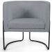 Kit 2 Poltronas Decorativas Base Aço Betina C-416 Linho Cinza Escuro - Domi