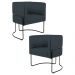 Kit 2 Poltronas Decorativas Base Aço Betina D-465 Linho Chumbo - Domi