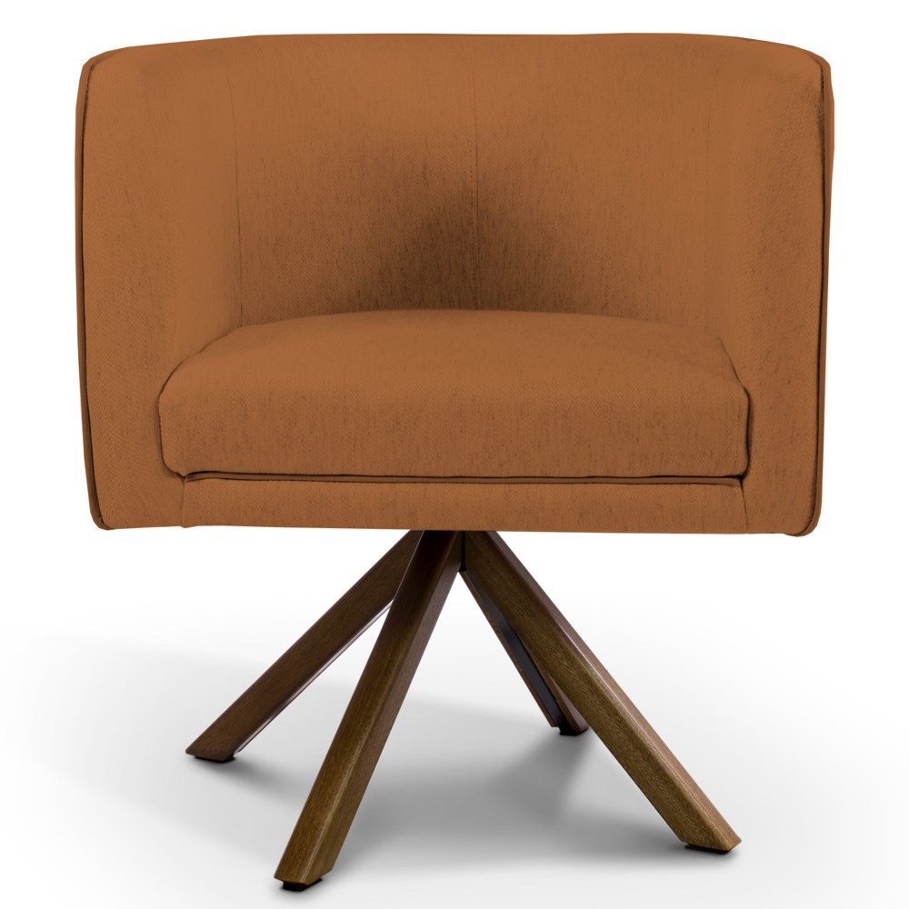Kit 2 Poltronas Decorativas Base Giromad Madeira Betina B-262 Veludo Telha - Domi