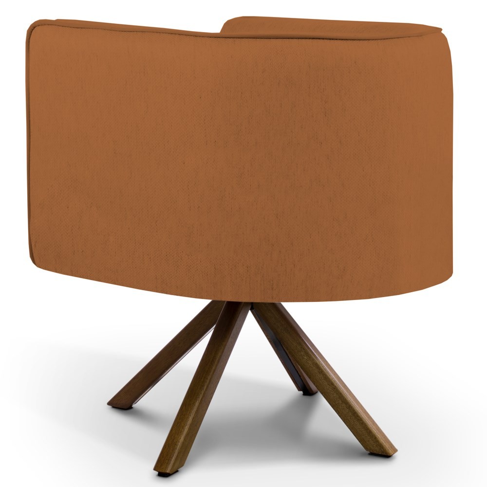 Kit 2 Poltronas Decorativas Base Giromad Madeira Betina B-262 Veludo Telha - Domi