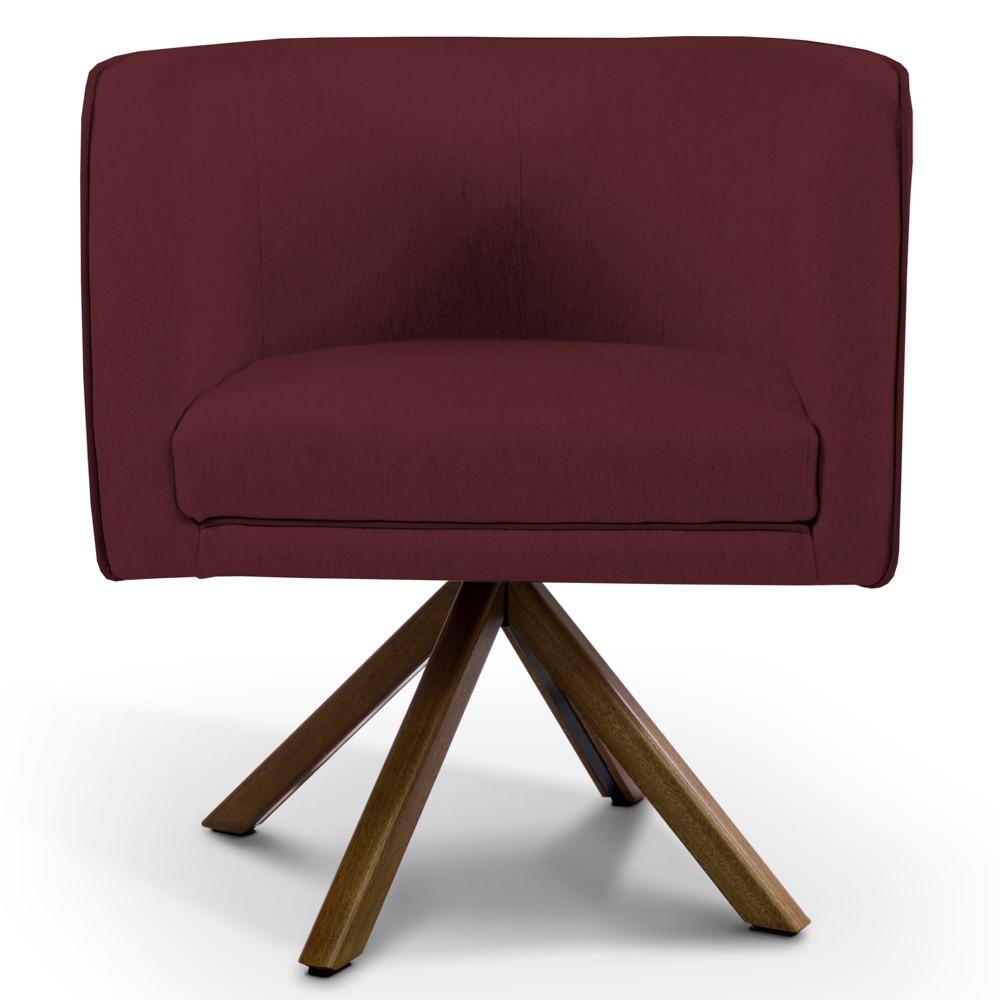 Kit 2 Poltronas Decorativas Base Giromad Madeira Betina B-278 Veludo Marsala - Domi