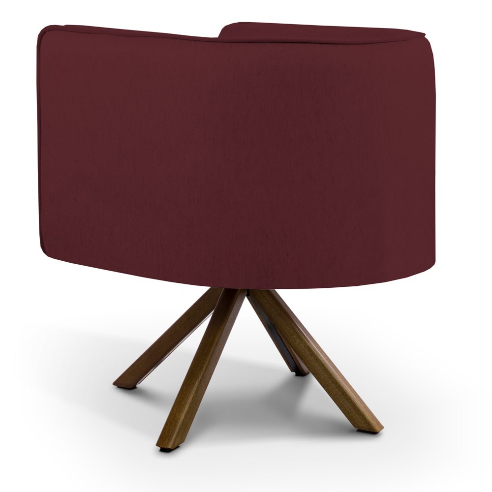 Kit 2 Poltronas Decorativas Base Giromad Madeira Betina B-278 Veludo Marsala - Domi