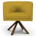 Kit 2 Poltronas Decorativas Base Giromad Madeira Betina B-279 Veludo Mostarda - Domi