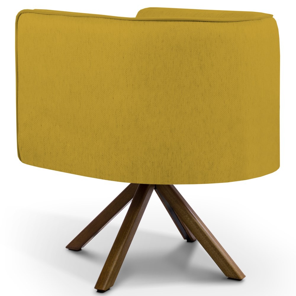 Kit 2 Poltronas Decorativas Base Giromad Madeira Betina B-279 Veludo Mostarda - Domi
