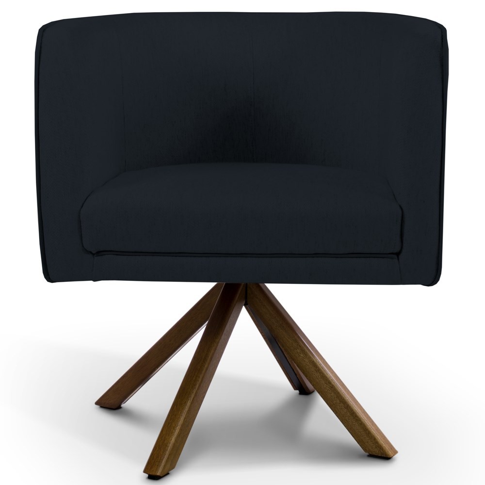 Kit 2 Poltronas Decorativas Base Giromad Madeira Betina B-300 Veludo Preto - Domi