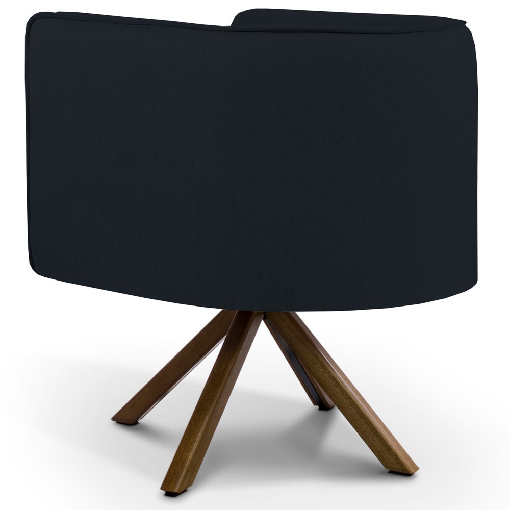 Kit 2 Poltronas Decorativas Base Giromad Madeira Betina B-300 Veludo Preto - Domi